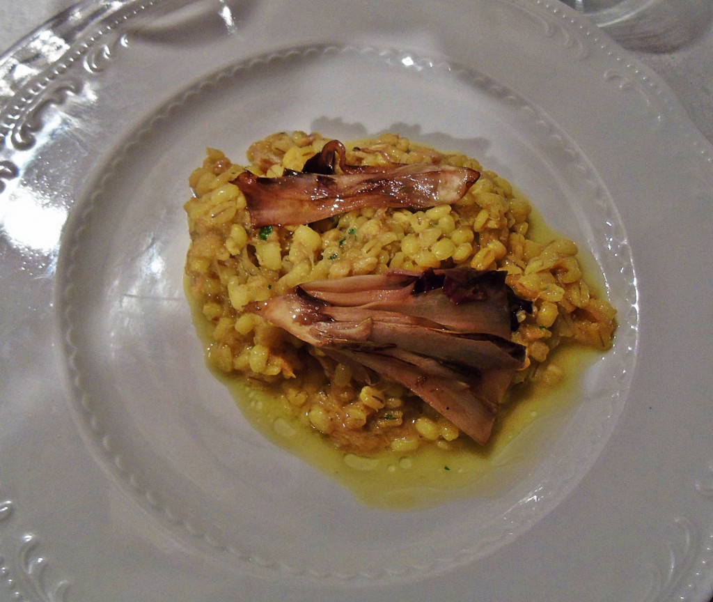 Rosa di Gorizia, orzotto e coniglio